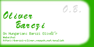 oliver barczi business card